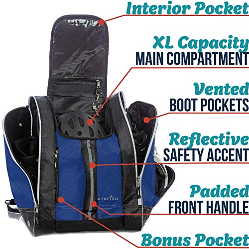 Athletico Blue Ski Boot Bag for Snowboarding & Ski Gear Storage