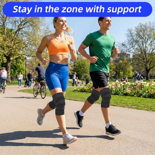 2 PCS Extra Long Knee Compression Wraps for Joint Support
