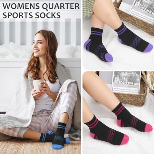 YSense 8 Pairs Mini Crew Ankle Socks for Women - Color Variations Included