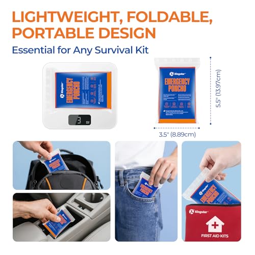 Emergency Mylar Poncho - Waterproof Reusable 3X-Large Pack