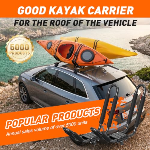 Kayak Carrier Roof Racks - Universal Fit for SUVs & Jeeps - 1 Pair