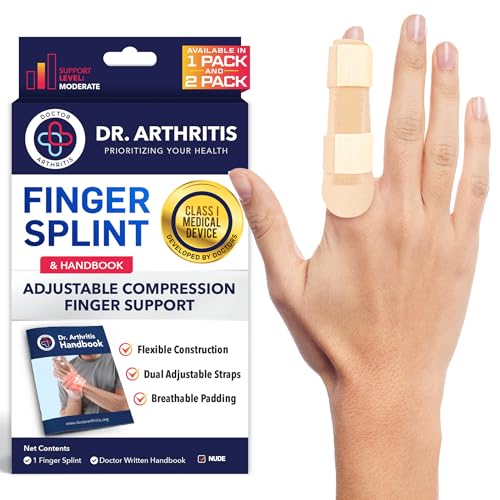 Adjustable Trigger Finger Splint - Support for Arthritis & Sprains - Nude S/M - 1 Pack