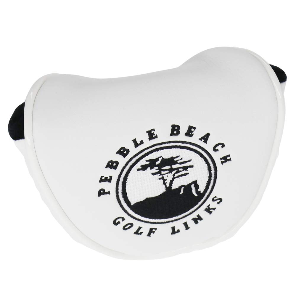 Seacloud 1pcs Golf Cover Mallet Headcover Pebble Beach White with Magnetic Closure for Putter Club Head Cover