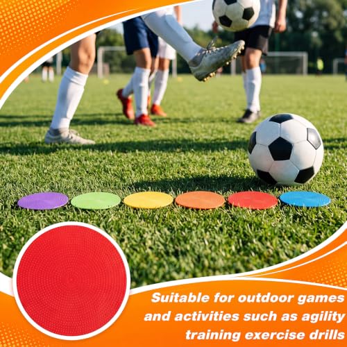 5-Inch Non-Slip Floor Spot Markers - 60 Count, 6 Colors