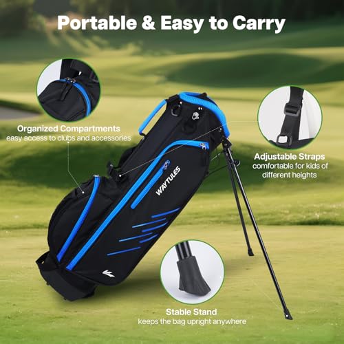 Complete Kids Golf Club Set for Ages 9-12 - Lightweight with Stand Bag