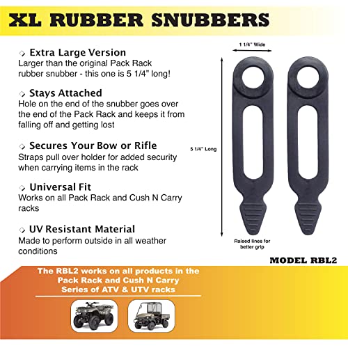 Pack Rack ATV Gun & Bow Rack Replacement Rubber Snubber Straps - Pack of 2