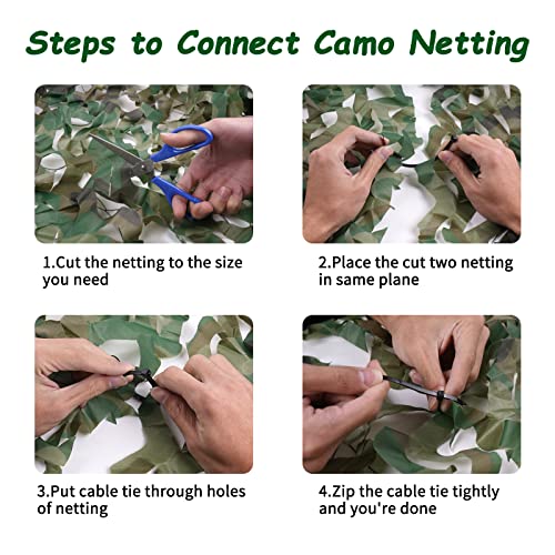 Sposuit Woodland Camo Netting 16ft x 16ft - Military & Hunting Camouflage Net for Hunting, Camping, Party Decorations