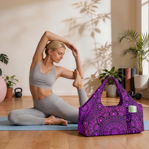 Large Yoga Mat Bag with Mat Strap - Purple-2