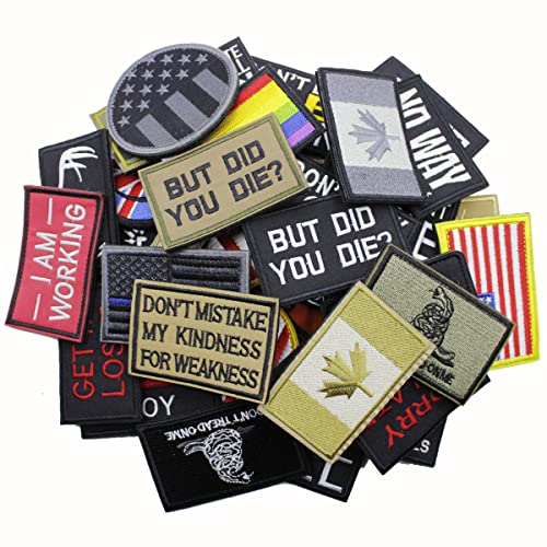 Embroidered Patches Set - Random 3PCs with Hook Backing