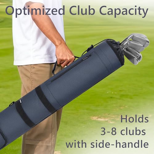 AKOZLIN Lightweight Foldable Golf Sunday Bag with Secure Drawstring Closure Blue