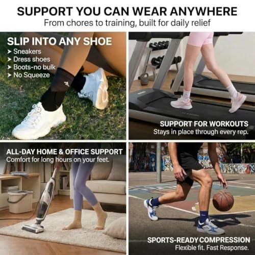 ABIRAM Ankle Brace Compression Sleeve with Adjustable Strap – Black XX-Large