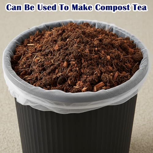 10PCS Paint Strainer Bag,Paint Filters with Elastic Drawstring Top Opening, Paints Strainers Bags 5 Gallon & 1 Gallon, White Polyester Mesh Strainers Bag for Paints & Gardening