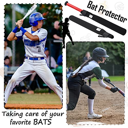 ILHSTY 4 Pack Bat Sleeve Protectors for Baseball & Softball - Black