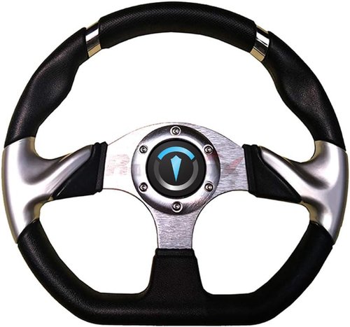 TakeLook - 13 inch Golf Cart Steering Wheel Fit for Yamaha /EZGO /Club Car /Star Car /Excar /icon and Other Most Models Golf Cart. (Steering Wheel - Flat)