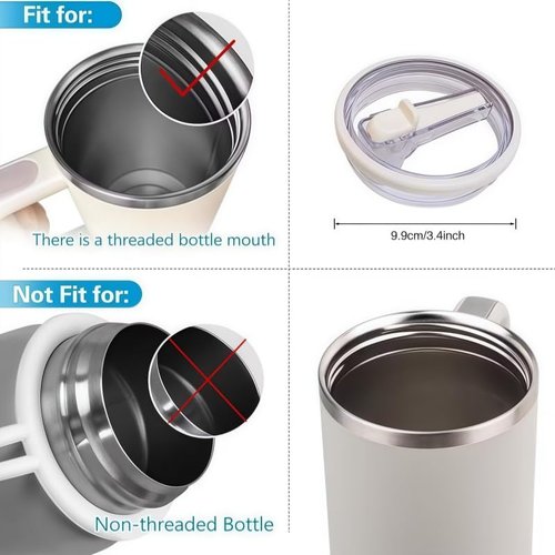 2 Pack 40 Oz Stanley Replacement Lid, Flip Straw Leak Proof Top Fit For Quencher, Spill Proof Design Tumbler Lid Replacement, Stanley Cup Lid Accessories (Teal 2 Pcs)