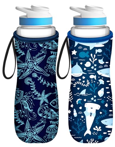 Toykee 32 oz Water Bottle Sleeve for Cirkul with Handle Strap - Blue, 2 Pack