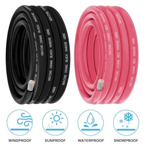 18 AWG Marine Wire - 30 ft Red & 30 ft Black, Tinned Copper, 600V, UL 1426