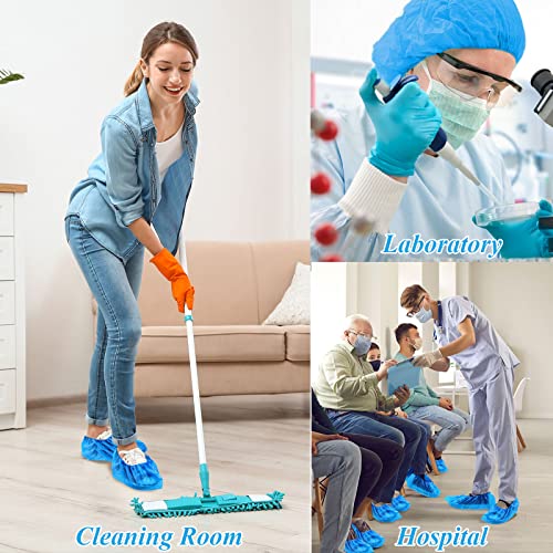 1000 Pcs Disposable Shoe Covers Boot Cover Waterproof Non Slip Shoe Protector Booties Covers for Indoor Carpet Floor Workplace Protection, One Size Fit Most(Blue)
