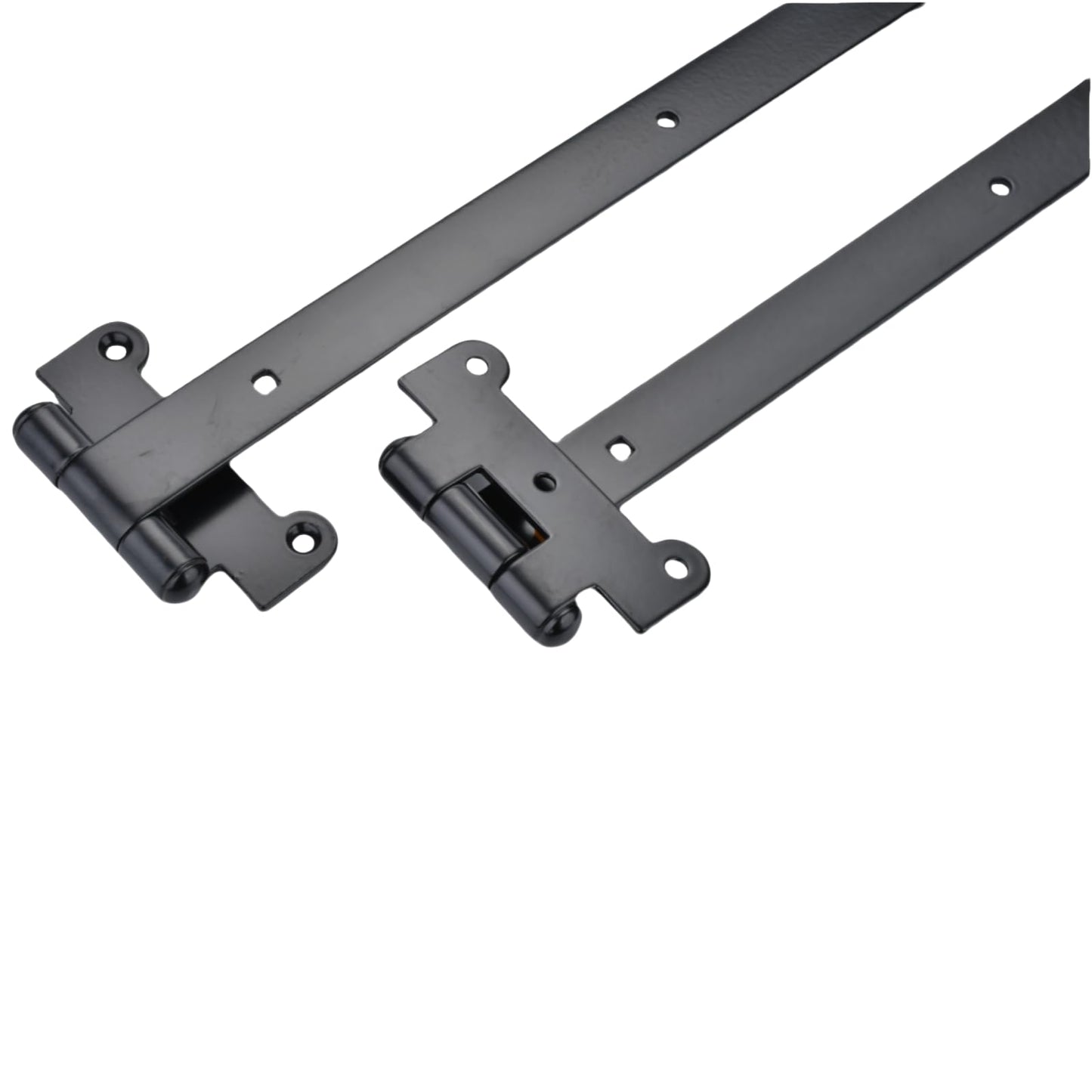 PAGOTORTAUS 24 inch Black Heavy Duty Gate Hinges,4mm Thick Iron Barns Door Hinges with 40 Mounting Screws,T-Shaped Heavy Duty Hinges fits for Sheds Barns Garden gate Garage Door (4pcs) ﻿