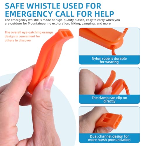 Emergency Safety Whistles 12 Pack with Lanyard - 120dB Loud