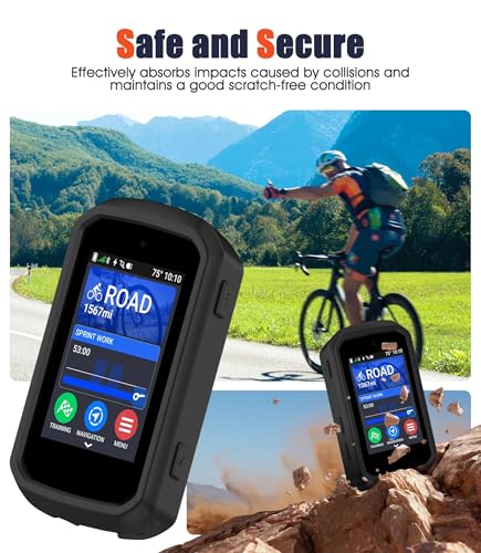 Ermorgen Black Silicone & Tempered Glass Screen Protector Pack for Garmin Edge 850/550 - 3-in-1
