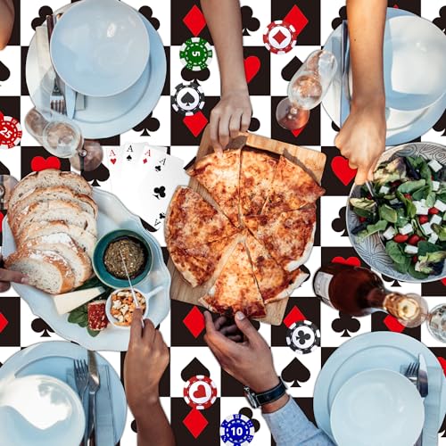 Casino Tablecloths - 2 Pack Poker Table Covers, 51 x 86.6 Inch