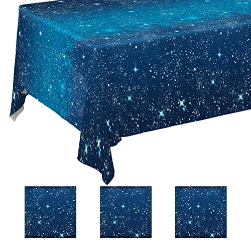 Space Tablecloth - 3 Pack Waterproof Galaxy Design 54x108"