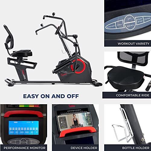 Electromagnetic Recumbent Elliptical Trainer with Arm Exercisers