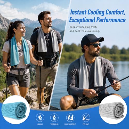 Cooling Towel 10-Pack, Quick Dry Microfiber for Summer Activities