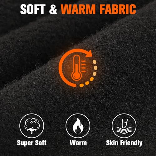 Black Thermal Balaclava Ski Mask for Men Women Winter Face Mask - YANIKY