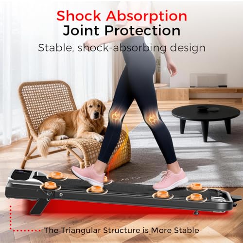 Portable Walking Pad Treadmill - 3.0HP with 8% Incline, 350LBS Capacity