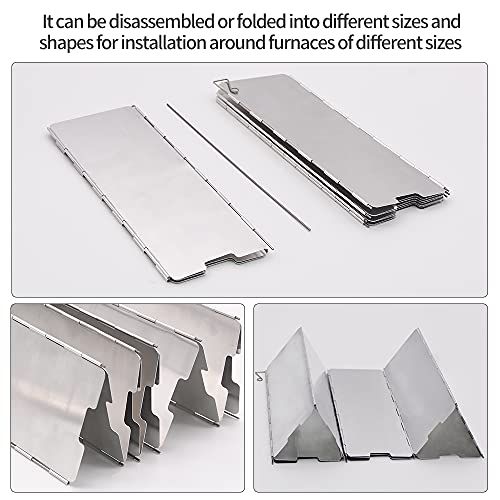10-Plate Aluminum Camping Stove Windscreen - Portable Folding Wind Shield