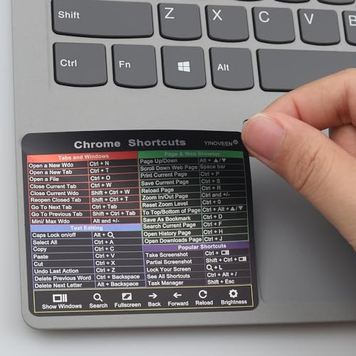 Chromebook Shortcuts Stickers - 2 Pack for 11.6-15.6" Screens