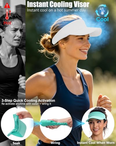 ROYBENS White Sun Visor for Women & Men Summer Lightweight Sports Hat