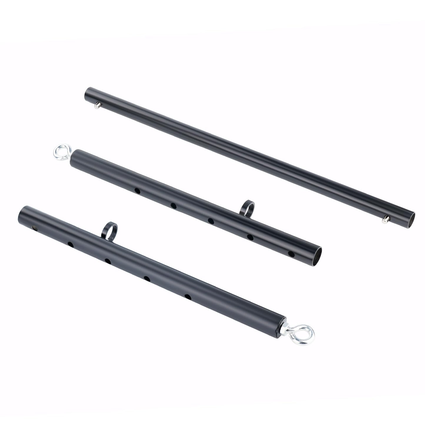 Heavy Duty Stainless Steel Expandable Black Spreader Bar with 4pcs PU Embossed Red Detachable Adjustable Straps,Workout Bar for Home Indoor Gym Training Kit