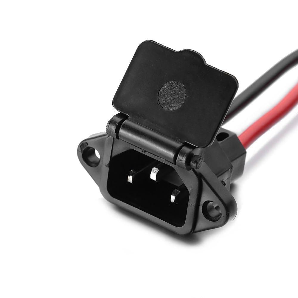 YUYUEMI Charging Socket for E-Bike Battery Charger with Universal Three Hole 12AWG Electric Vehicle Connector Plug Electric Scooter Charging Port