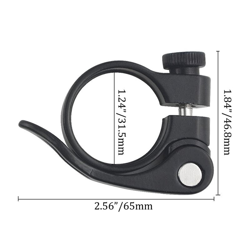 XINGYHENG 4Pcs Bicycle Seat Clamp Mountain Bike Road 31.8mm 34.9mm Aluminum Alloy Bike Bicycle Quick Release Seatpost Clamp Ring Fittings Black (31.8mm)
