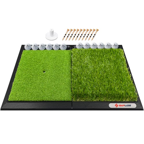 SAPLIZE 25" × 17" Foldable Heavy-Duty Golf Hitting Mat with 10mm EVA Backing – Indoor/Outdoor Swing & Chipping