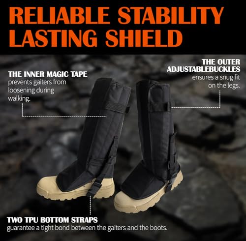 Adjustable Snake Proof Gaiters for Men & Women - Leg Guards
