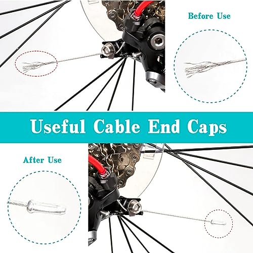 100PCS Aluminum Bike Cable End Caps for Brake and Shifter Wires