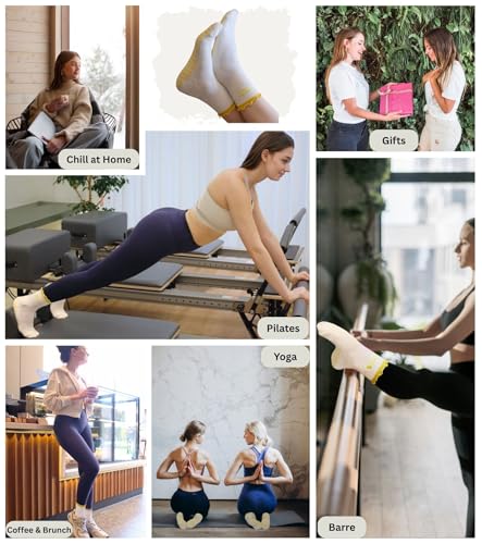 Grip Socks for Yoga, Pilates & Home Workouts - Lemon
