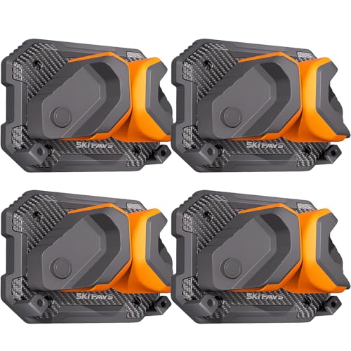Snowboard Wall Rack - Damage-Free Storage for Skis & Boards, 4 Pack - Sunrise Orange