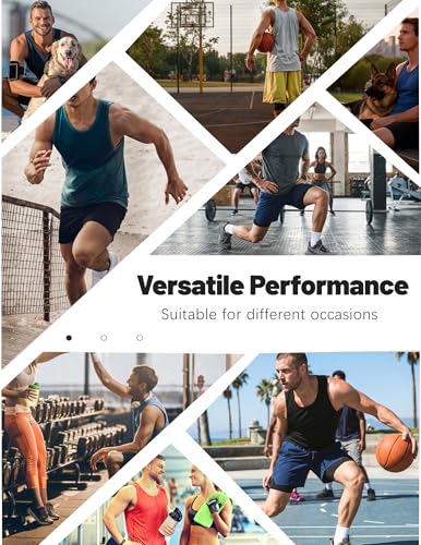 Men's Workout Tank Tops - 6 Pack Athletic Sleeveless Shirts