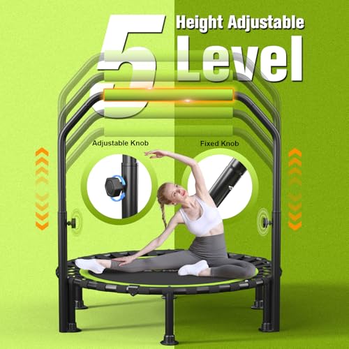 Foldable Mini Trampoline - 40" Rebounder for Fitness, 450lbs Capacity