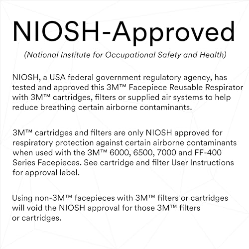 3M Rugged Comfort Half Facepiece Reusable Respirator 6503, NIOSH, Cool Flow Valve Helps Reduce Heat and Moisture, Silicone Faceseal Provides a Firm Seal, Welding, Sanding, Cleaning, Grinding, Large