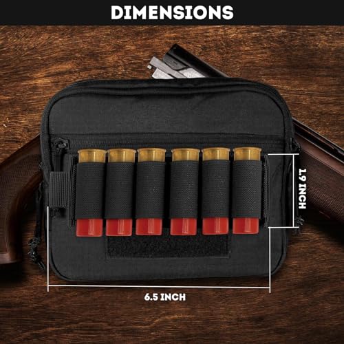 6 Rounds Shell Card Holder for Rifle & Shotgun Ammo - Black