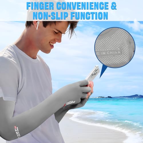 Large Black UV Protection Gloves - Non Slip Sunblock Gloves for Outdoor Fishing & Driving