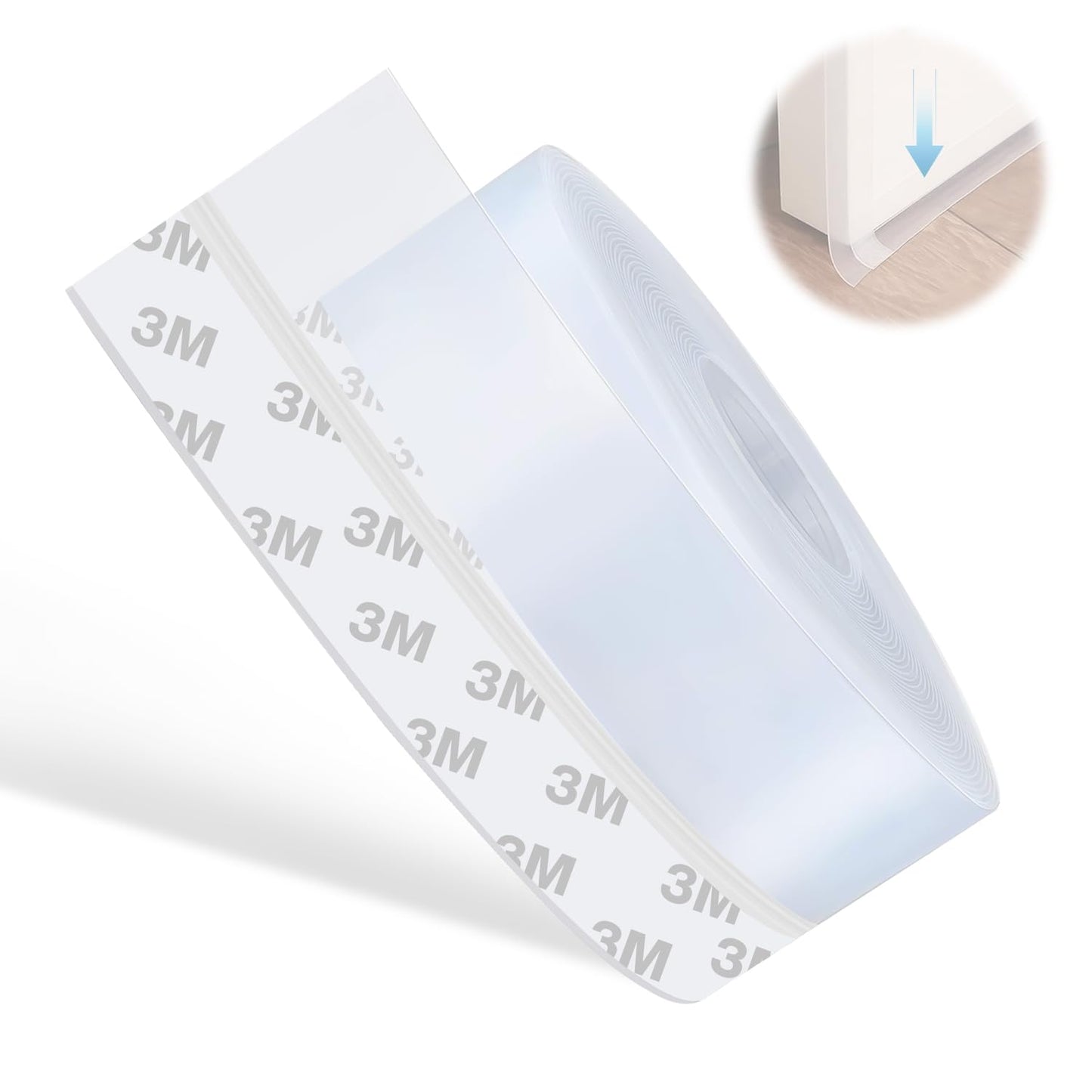 Window Sealing Strip,Self Adhesive Weather Stripping,5M/16ft Silicone Feet Silicone Seal Strip,Door Seal Strip for Gaps of House, Glass Shower, Window, Weatherproof Soundproof (45MM)