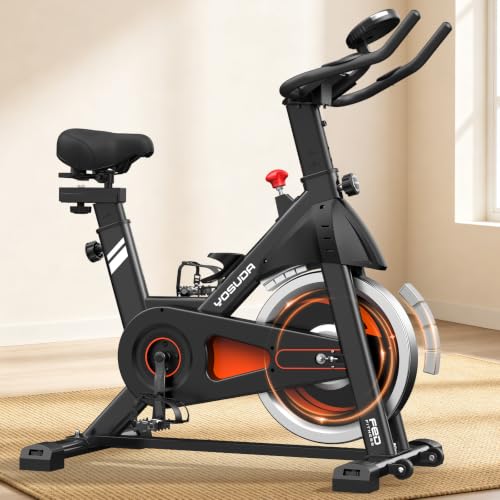 Magnetic Exercise Bike with Comfortable Seat - Silver Orange