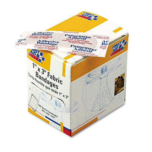 Adhesive Fabric Bandages 1 x 3 Inch - 100 Count First Aid Refill